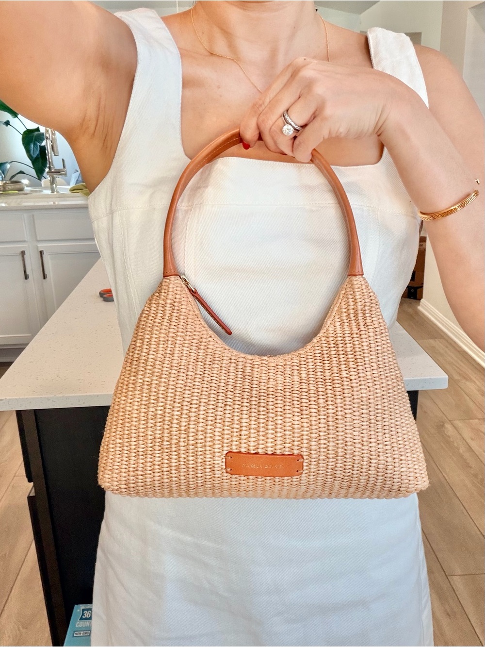 Auth MANSUR GAVRIEL Mini Raffia Candy Single Strap Hobo